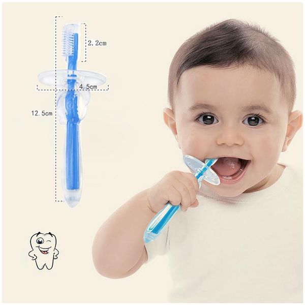100pcs New Infant Baby Soft Silicone Chewable Toothbrush Rubber Teeth Massager Brush For Kid Baby Newborn Training Toothbrush