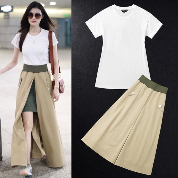 7185t he sui's short-sleeved 9863 with shorts suit internet celebrity suit long skirt new two-piece half-length skirt for women t-shirt, Gray
7185t he sui's short-sleeved 9863 with shorts suit internet celebrity suit long skirt new two-piece half-length skirt for women t-shirt, Gray