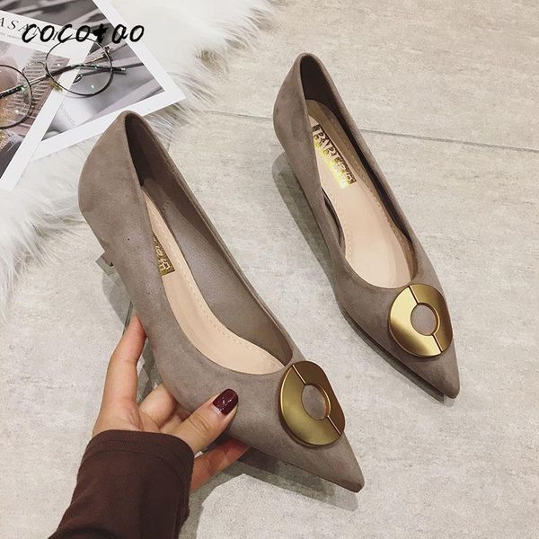 women's high-heeled shoes 2020 spring new style with fine wild pointed korean style shallow mouth round buckle single shoes tide, Black
women's high-heeled shoes 2020 spring new style with fine wild pointed korean style shallow mouth round buckle single shoes tide, Black