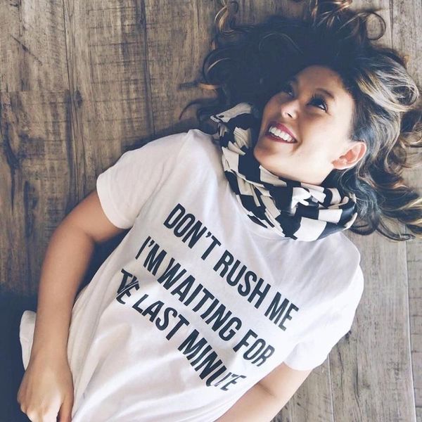 women summer short sleeve tee don't rush me i' waiting for the last minute tumblr t shirt funny hip hop outfits, White
women summer short sleeve tee don't rush me i' waiting for the last minute tumblr t shirt funny hip hop outfits, White