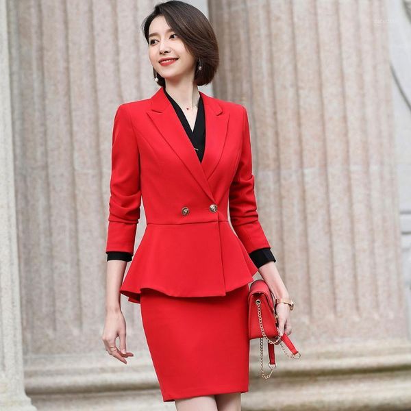 red suit skirt suit woman office professional temperament annual meeting women's synthetic fabric work ys80191081, White
red suit skirt suit woman office professional temperament annual meeting women's synthetic fabric work ys80191081, White