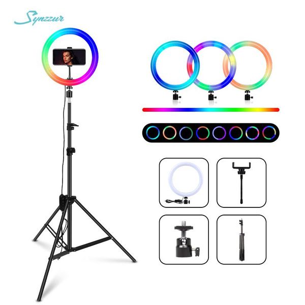 29 color lights 26cm/10inch dimmable rgb selfie light for video p video makeup led ring light with tripe usb standing lamp
29 color lights 26cm/10inch dimmable rgb selfie light for video p video makeup led ring light with tripe usb standing lamp
