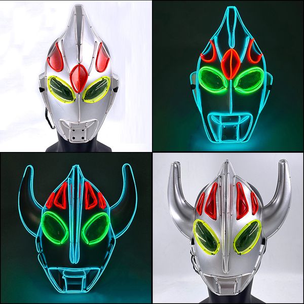costume accessories halloween led mask luminous neon light mask glow in the dark mascaras festival party costume cosplay masques props for, Silver 
costume accessories halloween led mask luminous neon light mask glow in the dark mascaras festival party costume cosplay masques props for, Silver