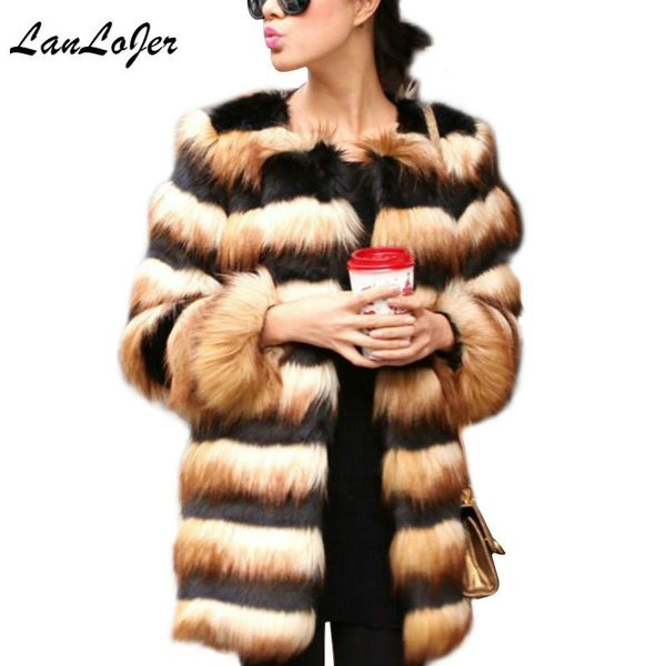 women's fur & faux luxury jacket hit color yellow black striped imitation long coat warm plush windbreaker outwear
women's fur & faux luxury jacket hit color yellow black striped imitation long coat warm plush windbreaker outwear