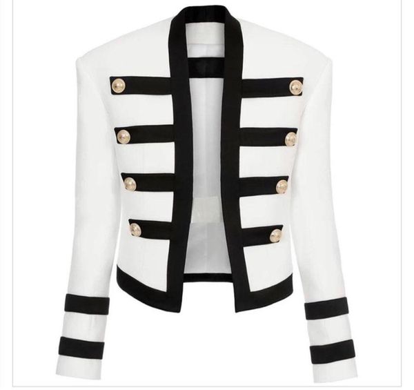 women's suits & blazers 2021 european and american versatile handsome coat lion button black white contrast, White;black
women's suits & blazers 2021 european and american versatile handsome coat lion button black white contrast, White;black