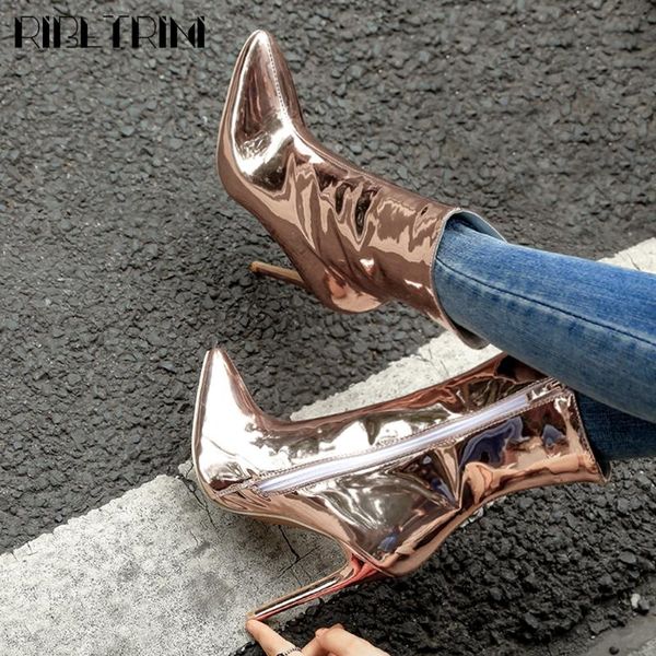ribetrini zipper party dress shoes fashion silver pointed toe high heels party women boots brand designer boots, Black
ribetrini zipper party dress shoes fashion silver pointed toe high heels party women boots brand designer boots, Black