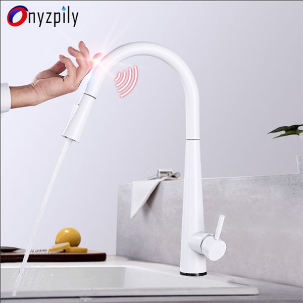 onyzpily sensor kitchen faucets white touch inductive sensitive faucets mixer water tap single handle dual outlet water modes t200710
onyzpily sensor kitchen faucets white touch inductive sensitive faucets mixer water tap single handle dual outlet water modes t200710