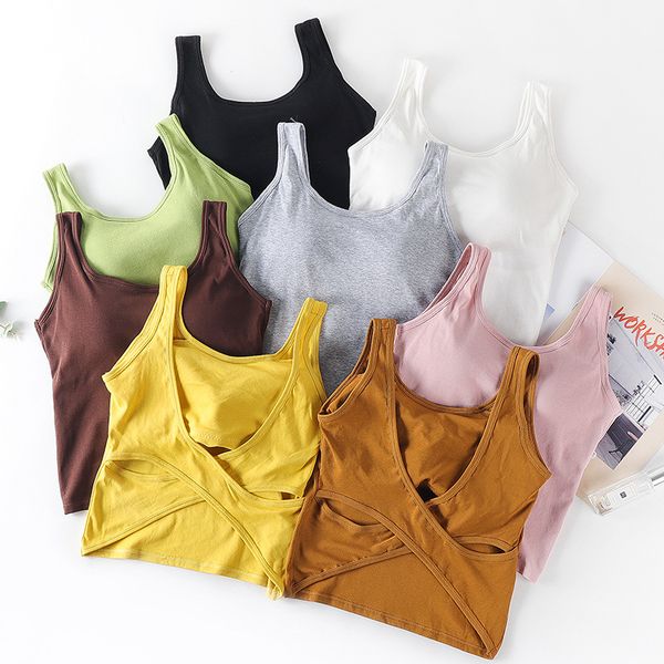 3pieces/lot women tank crop female beauty back lingerie wireless seamless underwear cropped camis padded camisole, Black;white
3pieces/lot women tank crop female beauty back lingerie wireless seamless underwear cropped camis padded camisole, Black;white