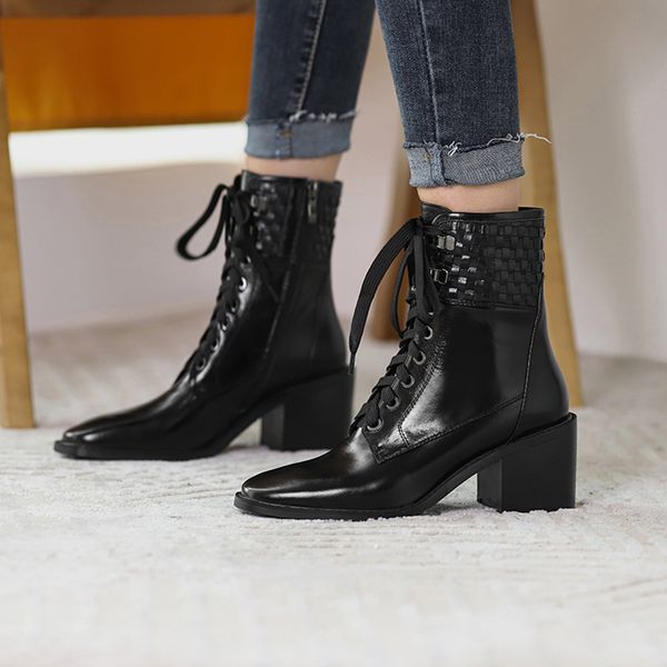 2020 leather genuine women cross-tied ankle of the square toe with high heels woman western boots 1b6p, Black
2020 leather genuine women cross-tied ankle of the square toe with high heels woman western boots 1b6p, Black