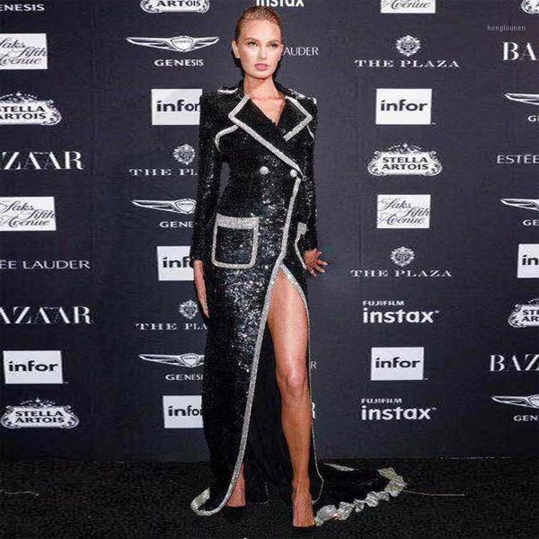 new arrival fashion show black sequin long coat long sleeve slim split maxi celebrtiy cocktail party dress vestidos1, Tan;black
new arrival fashion show black sequin long coat long sleeve slim split maxi celebrtiy cocktail party dress vestidos1, Tan;black