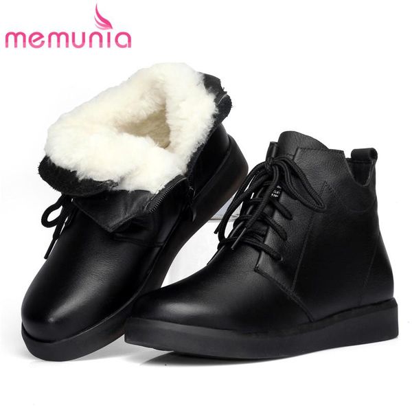 memunia 2020 new arrival flat shoes women ankle boots genuine leather lace up winter snow boots comfortable casual shoes woman, Black
memunia 2020 new arrival flat shoes women ankle boots genuine leather lace up winter snow boots comfortable casual shoes woman, Black