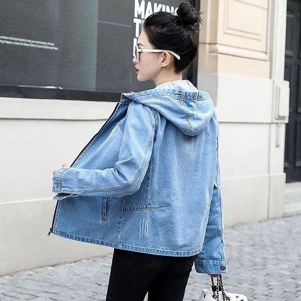 spring autumn denim women's jacket korean casual basic coat ladies zipper hooded vintage blue jeans jackets for women 2021 new1, Black;brown
spring autumn denim women's jacket korean casual basic coat ladies zipper hooded vintage blue jeans jackets for women 2021 new1, Black;brown