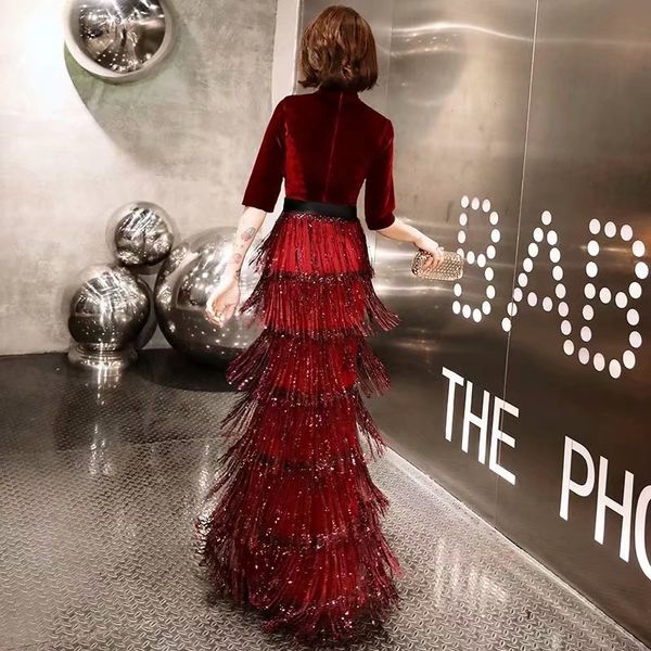 2021 new *new velvet style decont v evening sleeves, half-dressed, half-87; robot soiree tcpg, Black;red
2021 new *new velvet style decont v evening sleeves, half-dressed, half-87; robot soiree tcpg, Black;red