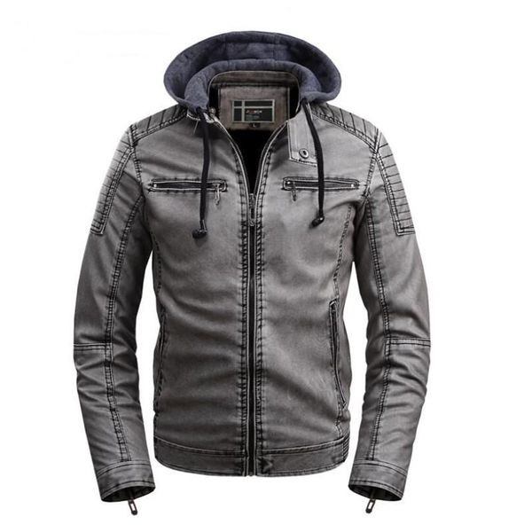 men's fur & faux plus velvet hooded leather jackets fashion pu washed motorcycle jacket autumn winter turn-down collar warm coats, Black
men's fur & faux plus velvet hooded leather jackets fashion pu washed motorcycle jacket autumn winter turn-down collar warm coats, Black