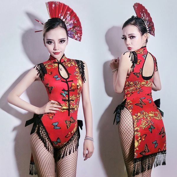 red cheongsam jumpsuit chinese festival clothing nightclub costome female stage wear rave clothes gogo dance bodysuit 658, Black;red
red cheongsam jumpsuit chinese festival clothing nightclub costome female stage wear rave clothes gogo dance bodysuit 658, Black;red