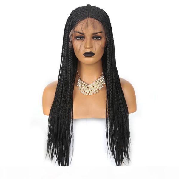 new style twist braided wigs middle part glueless synthetic lace front wigs for women long box braids wigs with baby hair 26 inches, Black
new style twist braided wigs middle part glueless synthetic lace front wigs for women long box braids wigs with baby hair 26 inches, Black