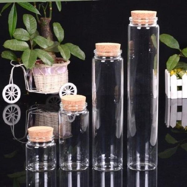 storage bottles & jars 57mm diameter glass bottle cork ser vial cylindrical wishing diy drift 90ml 230ml 465ml 580ml