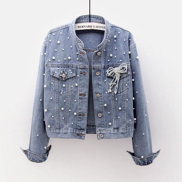 spring autumn new short beading denim jacket women casual coat big size slim jeans jacket female harajuku stand collar outerwear1, Black;brown
spring autumn new short beading denim jacket women casual coat big size slim jeans jacket female harajuku stand collar outerwear1, Black;brown