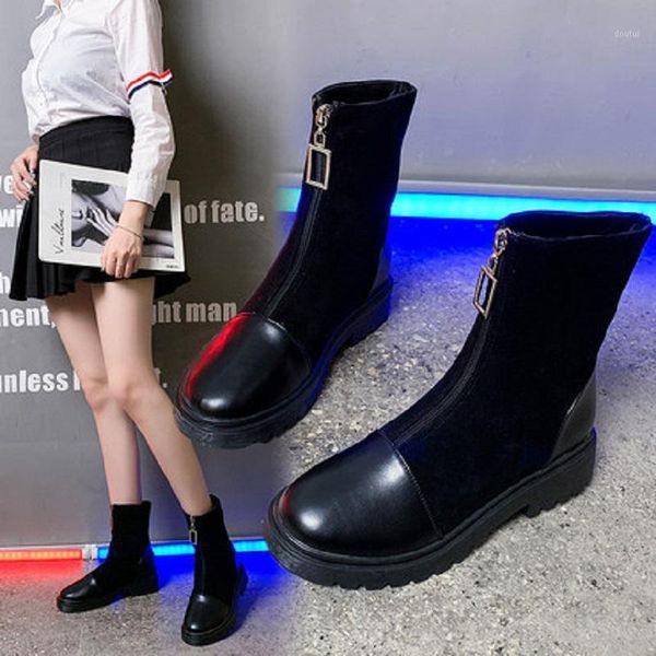 boots 2021 winter women's short wild comfort plus velvet front zipper round toe thick non-slip korean version1, Black
boots 2021 winter women's short wild comfort plus velvet front zipper round toe thick non-slip korean version1, Black