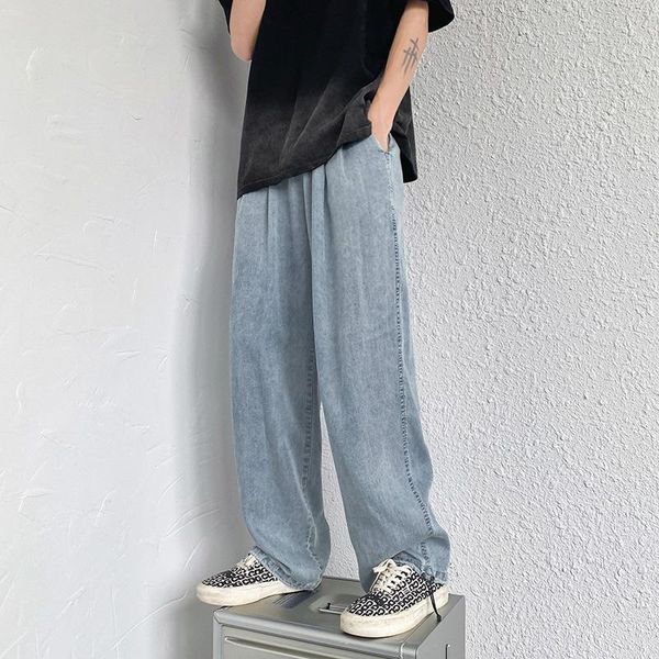 men's jeans streetwear hip hop cargo pants elastic harem joggers 2022 autumn and spring men, Blue