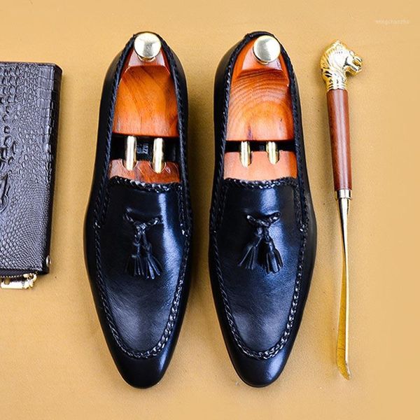 dress shoes tassel men loafers comfortable soft mens genuine leather fashion formal oxfords sapato masculino a1411, Black
dress shoes tassel men loafers comfortable soft mens genuine leather fashion formal oxfords sapato masculino a1411, Black