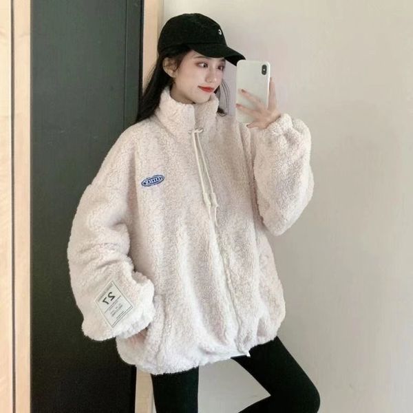 winter women thick warm faux lamb fur coat ladys zipper oversize jackets vintage female casual loose streetwear outwear, Black
winter women thick warm faux lamb fur coat ladys zipper oversize jackets vintage female casual loose streetwear outwear, Black