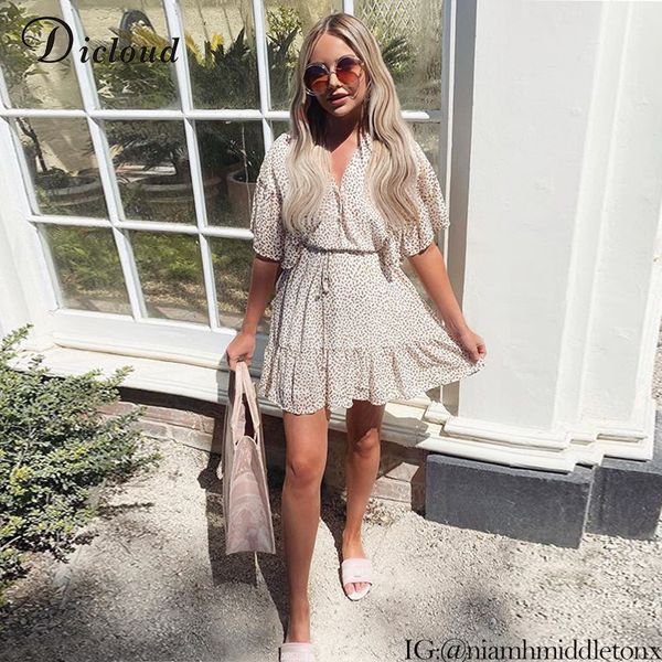 dicloud dot women summer dresses and sundresses plunge v neck beach party mini dress back button closure ruffle clothes h1210, Black;gray
dicloud dot women summer dresses and sundresses plunge v neck beach party mini dress back button closure ruffle clothes h1210, Black;gray