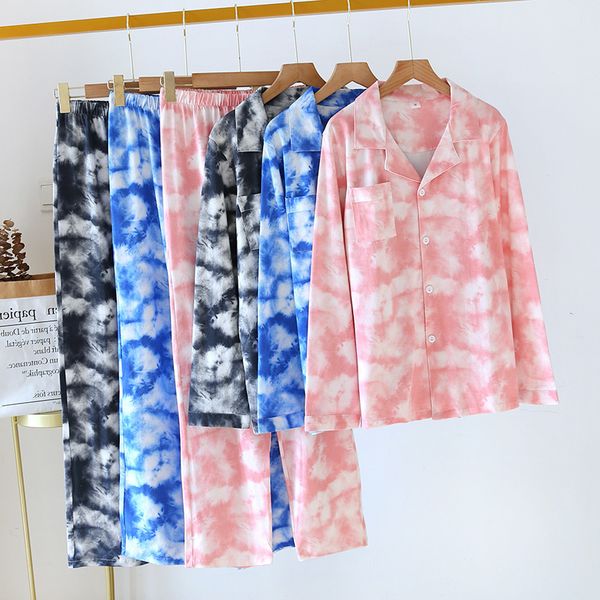 pure cotton spring couple pajamas sets korean gradient color exquisite long-sleeve pyjamas women sleepwear men, Black;brown
pure cotton spring couple pajamas sets korean gradient color exquisite long-sleeve pyjamas women sleepwear men, Black;brown