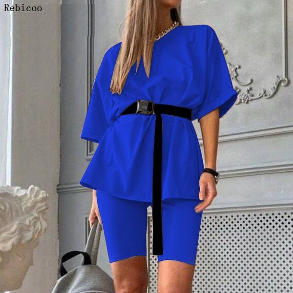 women set with belt 2020 summer short sleeve shirt loose and biker shorts khaki suit casual two piece set sport outfits, Gray
women set with belt 2020 summer short sleeve shirt loose and biker shorts khaki suit casual two piece set sport outfits, Gray
