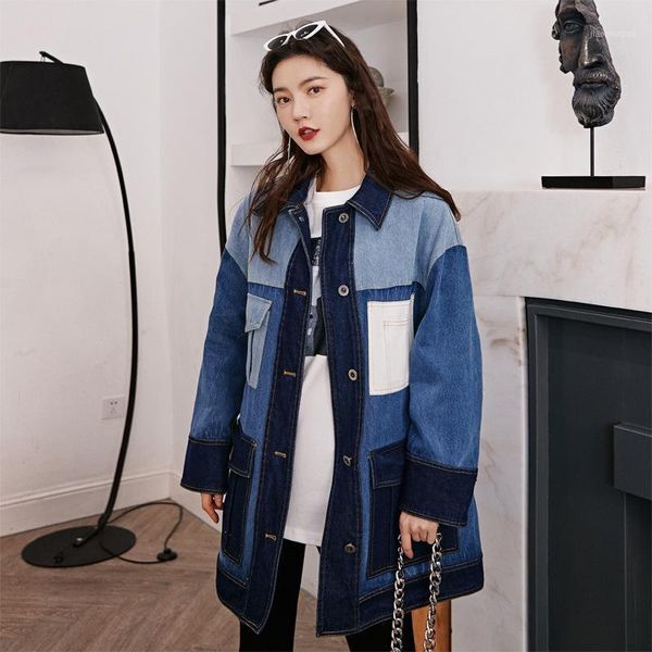 sondr fashion irregular color matching ladies cotton denim jacket 2021 spring and autumn women's loose and thin all-match blouse1, Tan;black
sondr fashion irregular color matching ladies cotton denim jacket 2021 spring and autumn women's loose and thin all-match blouse1, Tan;black