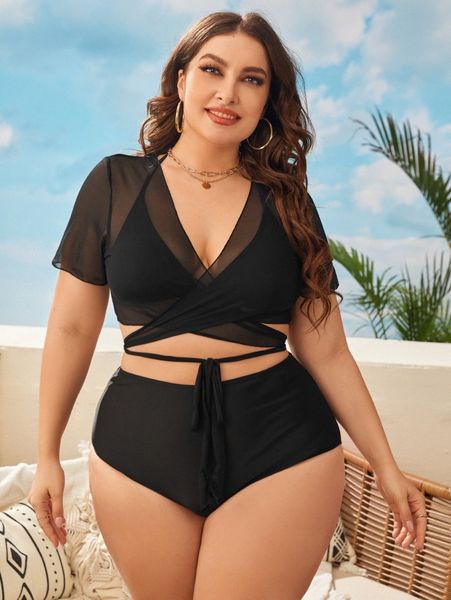 3pack plus solid halter triangle bikini swimsuit & wrap cover up z7cm#, Black
3pack plus solid halter triangle bikini swimsuit & wrap cover up z7cm#, Black