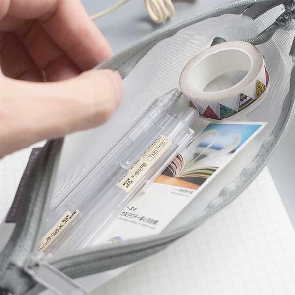 simple solid color style transparent mesh pencil case for office student school stationery pencil box makeup storage pouch bag
simple solid color style transparent mesh pencil case for office student school stationery pencil box makeup storage pouch bag