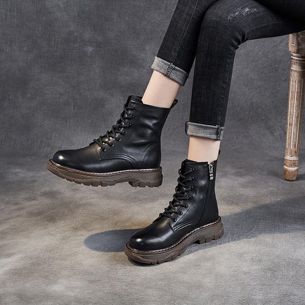 motorcycle boots women's head layer cowhide 2021 new genuine leather short boots spring autumn single retro warm, Black
motorcycle boots women's head layer cowhide 2021 new genuine leather short boots spring autumn single retro warm, Black