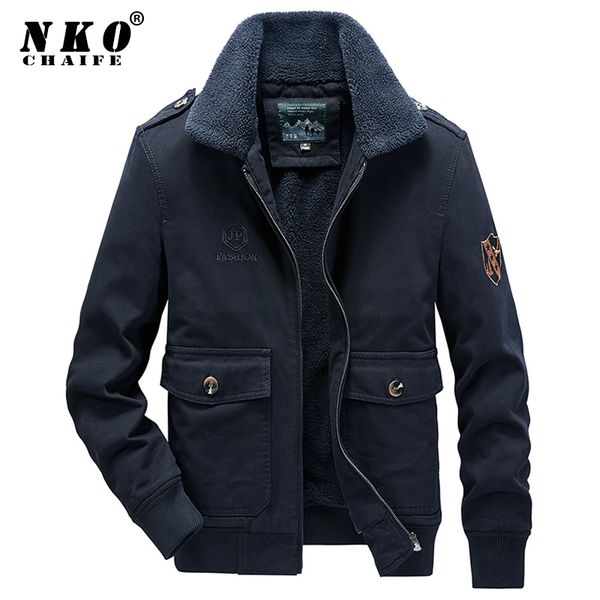 chaifenko brand men's bomber jacket parka coat men winter thick warm fleece military coat men fur collar army tactics jacket men, Black
chaifenko brand men's bomber jacket parka coat men winter thick warm fleece military coat men fur collar army tactics jacket men, Black