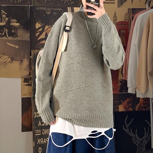 men's sweaters 2021 autumn winter loose knit sweater high neck pullover long sleeve student clothes simple tide round, White;black
men's sweaters 2021 autumn winter loose knit sweater high neck pullover long sleeve student clothes simple tide round, White;black