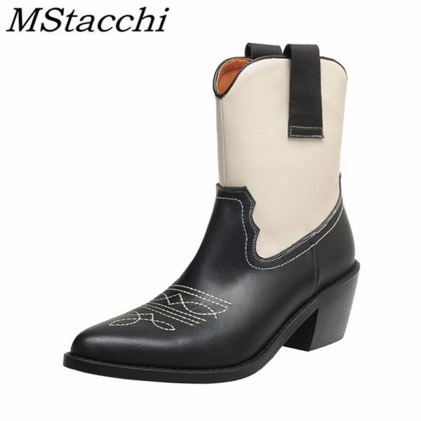 mstacchi mixed colors genuine leather pointed women short boots 2020 new design retro rome platform ladies shoes chaussure femme, Black
mstacchi mixed colors genuine leather pointed women short boots 2020 new design retro rome platform ladies shoes chaussure femme, Black