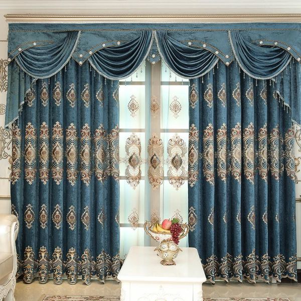 custom curtains european upscale window blue chenille embroidered bedroom cotton cloth blackout curtain tulle valance drape m823
custom curtains european upscale window blue chenille embroidered bedroom cotton cloth blackout curtain tulle valance drape m823