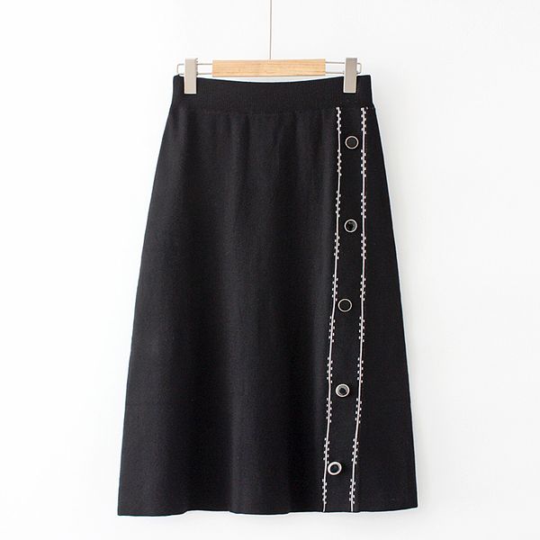size xl-4xl plus female elastic waistline knitted to long line autumn new skirts bbxw, Black
size xl-4xl plus female elastic waistline knitted to long line autumn new skirts bbxw, Black