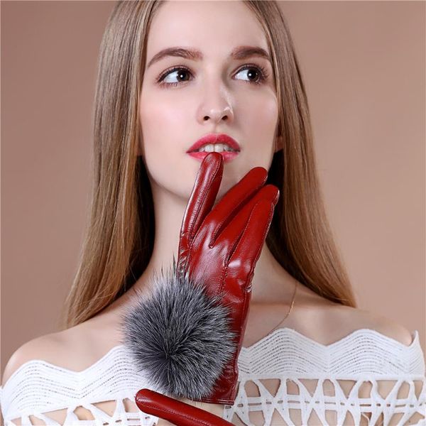 fur sheepskin gloves women winter thicken warm telefinger gloves black ball fur touch screen leather 56, Blue;gray
fur sheepskin gloves women winter thicken warm telefinger gloves black ball fur touch screen leather 56, Blue;gray