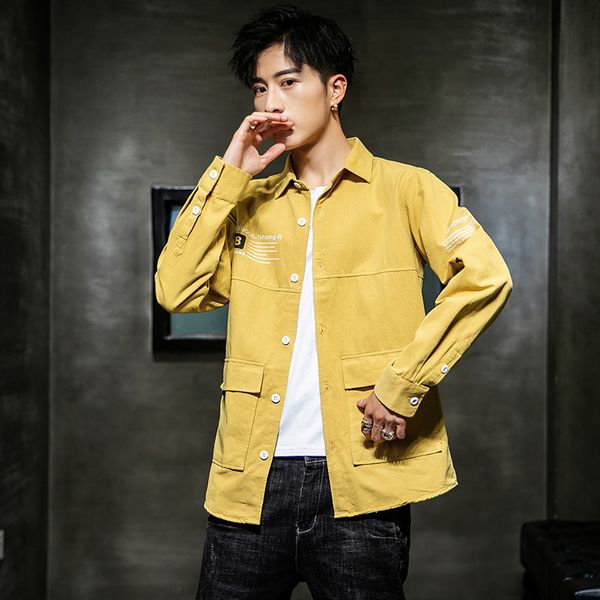 autumn 2020 korean long sleeve solid color shirt fashion sports leisure men's coat, White;black
autumn 2020 korean long sleeve solid color shirt fashion sports leisure men's coat, White;black