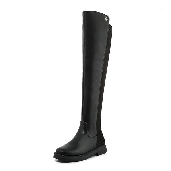 pu stitching flock low-heeled over-the-knee boots thick-heeled round toe plush inner side zipper winter boots1, Black
pu stitching flock low-heeled over-the-knee boots thick-heeled round toe plush inner side zipper winter boots1, Black