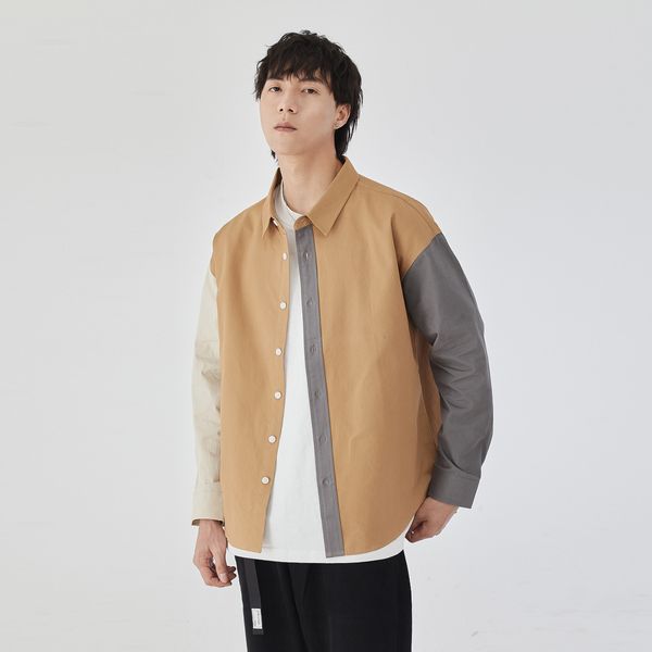 yizhi men's 2021 spring new loose tooling shirt men's fashion brand contrast splicing long sleeve shirt coat, White;black
yizhi men's 2021 spring new loose tooling shirt men's fashion brand contrast splicing long sleeve shirt coat, White;black