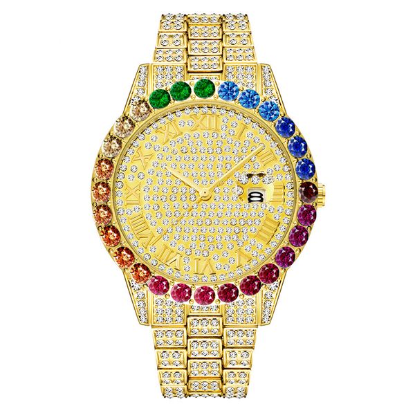 2021 special men's luxury watch personality hip hop diamond large dial calendar men's watch high-end waterproof rainbow gradient d, Slivery;brown
2021 special men's luxury watch personality hip hop diamond large dial calendar men's watch high-end waterproof rainbow gradient d, Slivery;brown