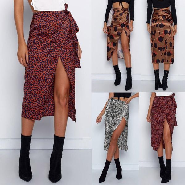 female high waist bandage leopard printing wrap satin bow split skirt fashion party skirt short skirts for teen girls, Black
female high waist bandage leopard printing wrap satin bow split skirt fashion party skirt short skirts for teen girls, Black