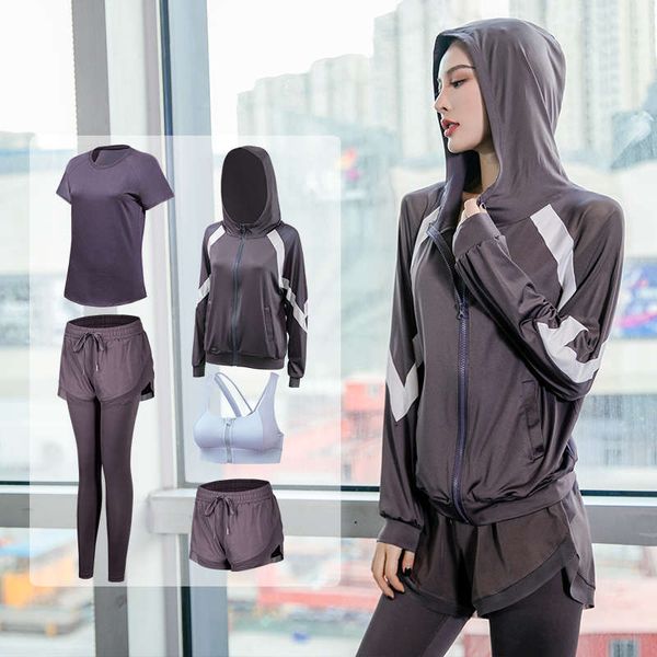 sports suit women's spring gym morning running loose quick dry fashion long sleeve yoga clothes autumn and winter, Gray
sports suit women's spring gym morning running loose quick dry fashion long sleeve yoga clothes autumn and winter, Gray