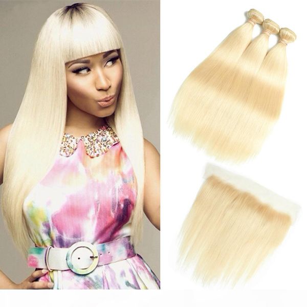 9a brazilian virgin hair #613 blond 3 bundles with frontal closure lace frontal and bundles silk straight hair bundles and frontal, Black 
9a brazilian virgin hair #613 blond 3 bundles with frontal closure lace frontal and bundles silk straight hair bundles and frontal, Black