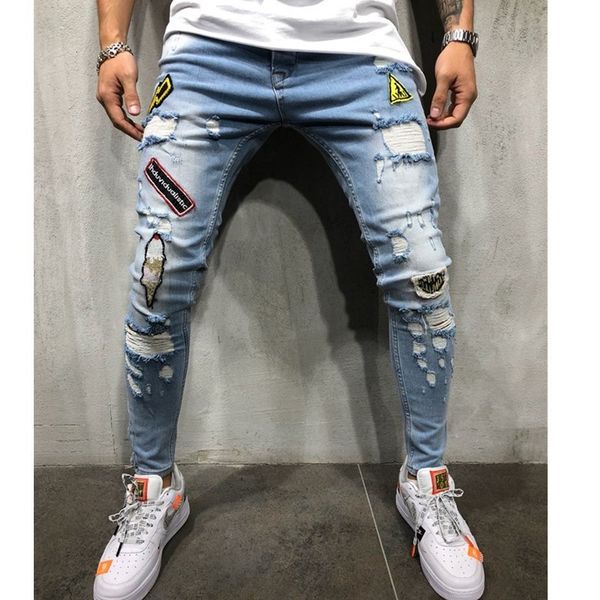 2021 New Men Fashion Streetwear Men's Hip Harajuku Male Skinny Ripped Jeans Broken Pants BSMS, Blue
2021 New Men Fashion Streetwear Men's Hip Harajuku Male Skinny Ripped Jeans Broken Pants BSMS, Blue