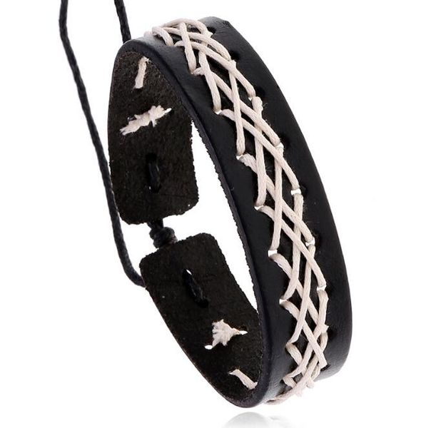 man woman bracelet retro black 16mm genuine leather bracelet adjustable cowhide wax thread nightclub hip hop bracelet
man woman bracelet retro black 16mm genuine leather bracelet adjustable cowhide wax thread nightclub hip hop bracelet