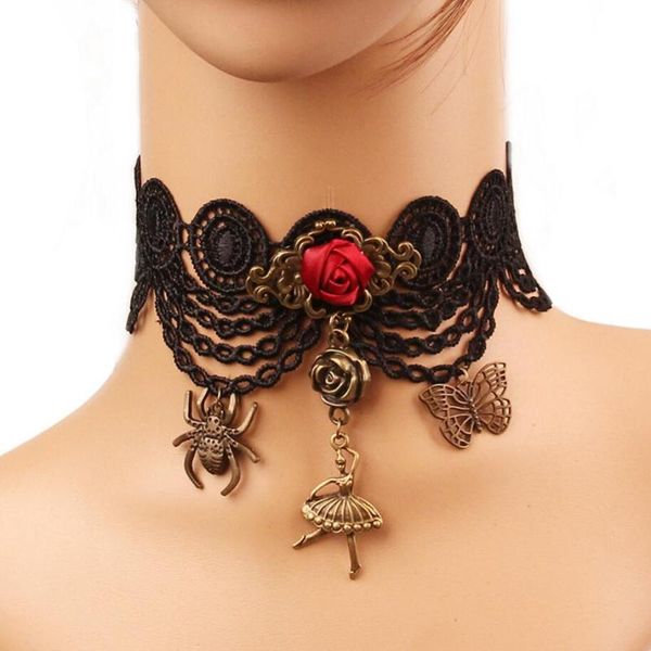 new sale vintage gothic black lace and bronze charms fashion lace neck choker collar necklace bijoux, Golden;silver
new sale vintage gothic black lace and bronze charms fashion lace neck choker collar necklace bijoux, Golden;silver