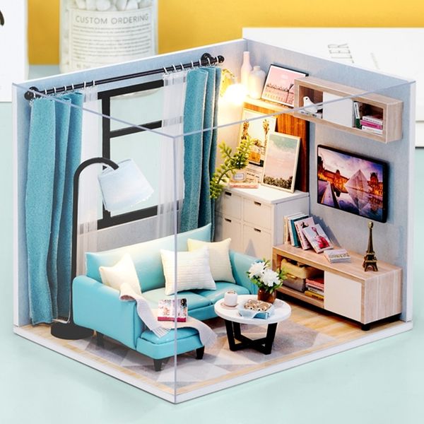 cutebee doll house furniture miniature dollhouse diy miniature house toys for children diy dollhouse gift for birthday h18-4 y200413